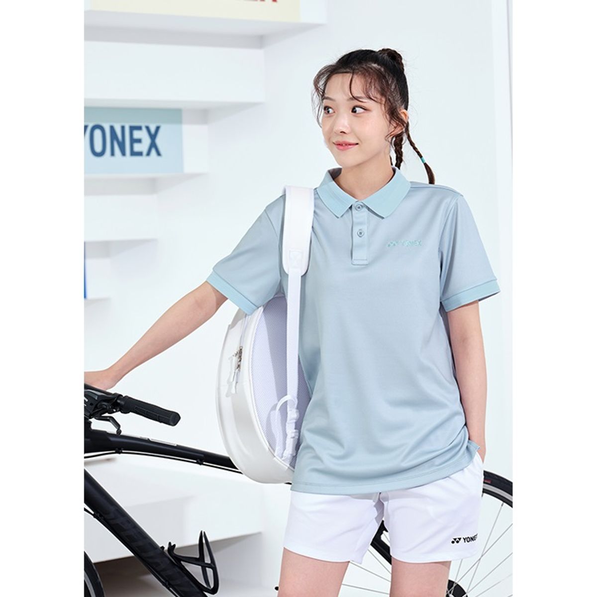 요넥스(YONEX) 231TS051U 블루그레이 공용 뉴핏 카라 티셔츠