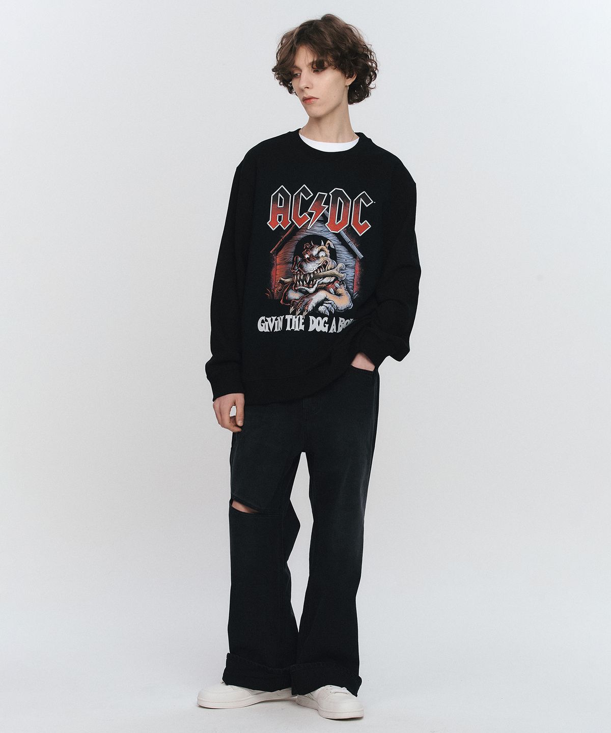 브라바도(BRAVADO) ACDC Dog A Bone 2 Sweatshirt BK (BRENT2327)
