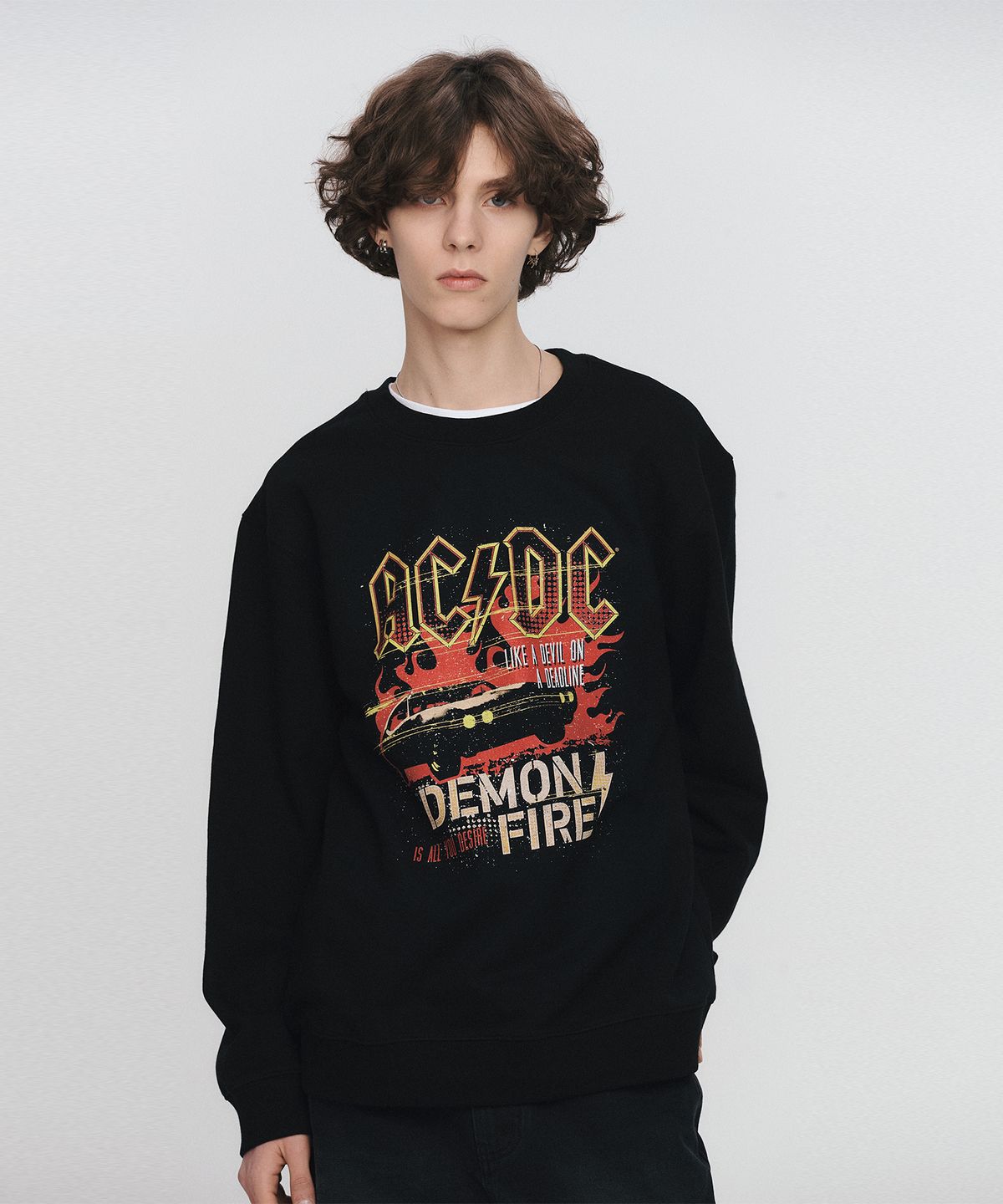 브라바도(BRAVADO) ACDC Demon Fire Sweatshirt BK (BRENT2325)