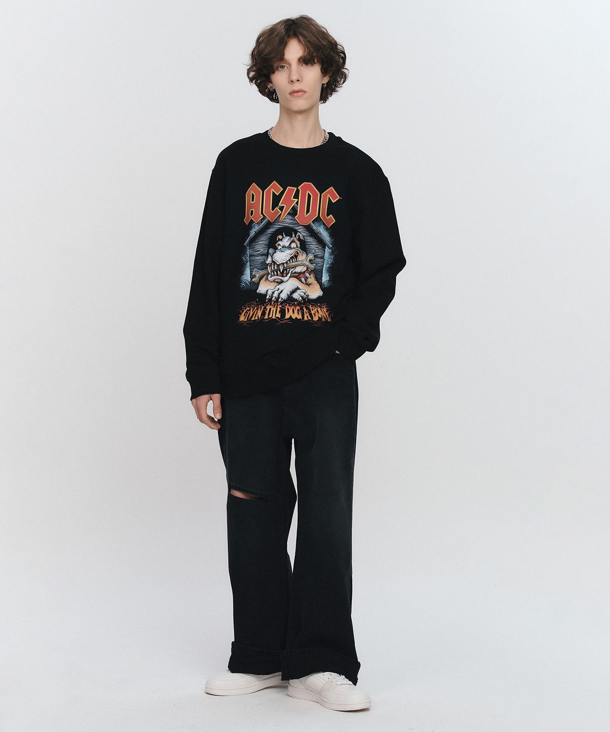 브라바도(BRAVADO) ACDC Dog A Bone 1 Sweatshirt BK (BRENT2324)