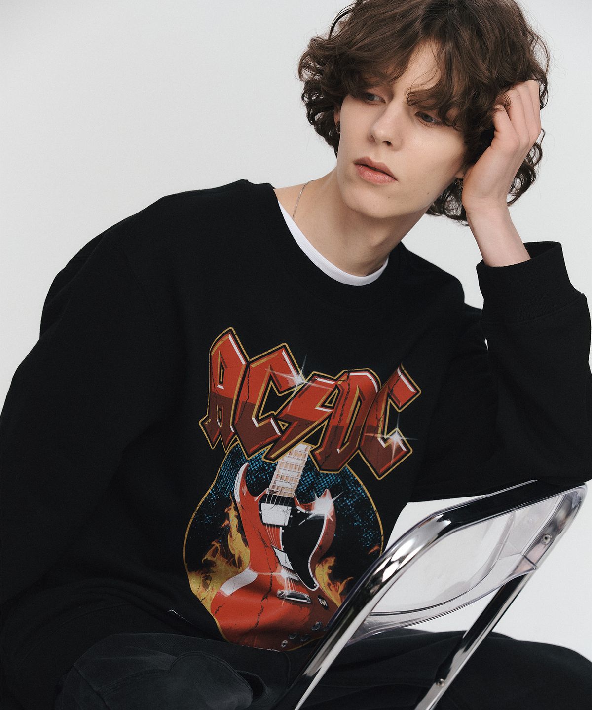 브라바도(BRAVADO) ACDC Let There Be Rock Sweatshirt BK (BRENT2318)