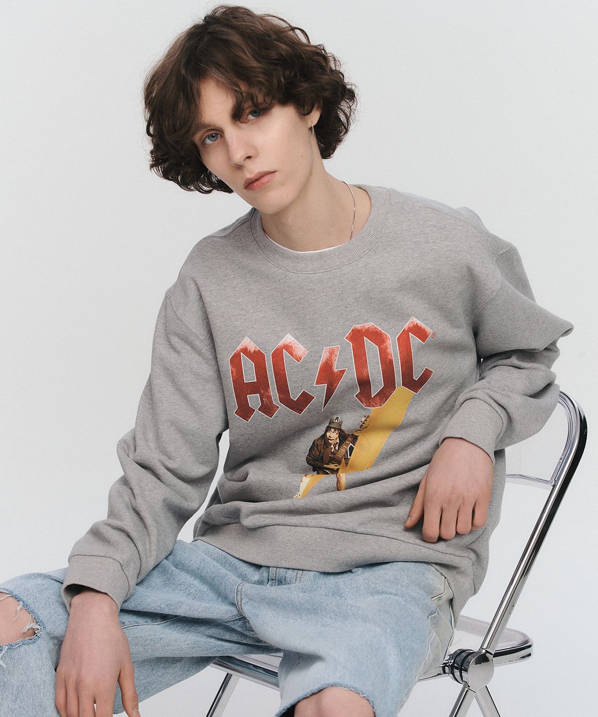 브라바도(BRAVADO) ACDC Angus Sweatshirt GY (BRENT2313)