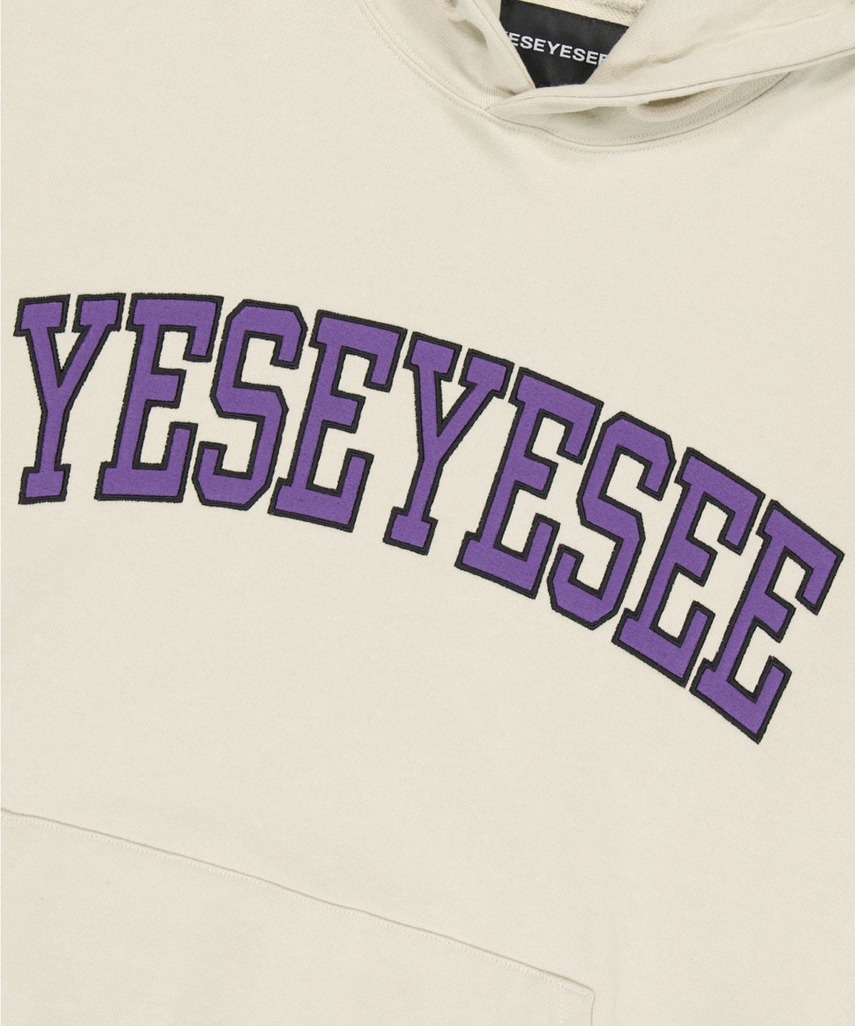 예스아이씨(YESEYESEE) Arch logo Hoodie Almond