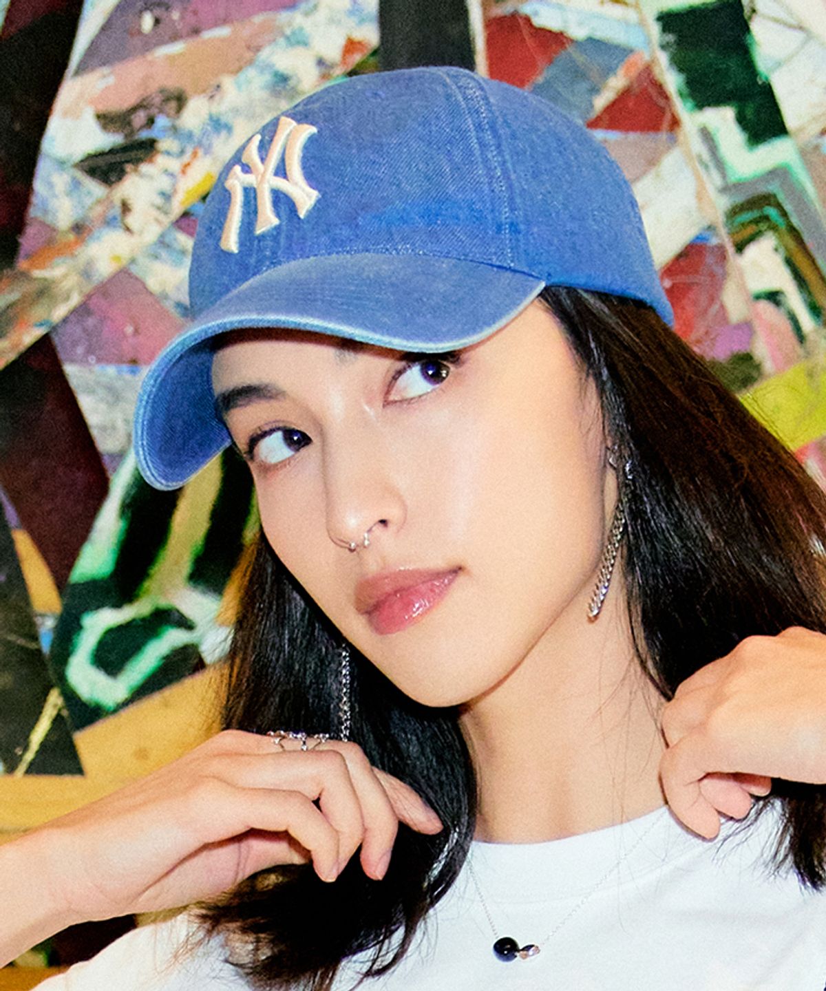 엠엘비(MLB) 데님 언스트럭쳐 볼캡 NY (Indigo)