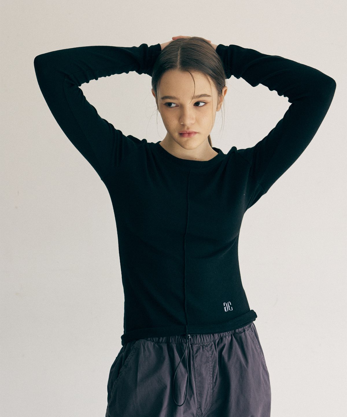 아트스피크하우스(ART SPEAK HOUSE) PINTUCK SLASH LONG SLEEVE_BLACK