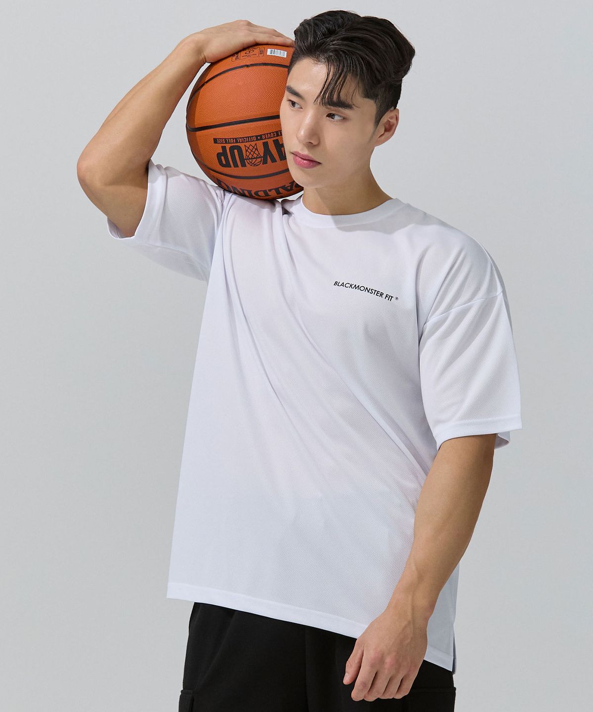 블랙몬스터핏(BLACK MONSTER FIT) 기능성 쿨에버 오버핏 반팔 티셔츠 (WHITE) / BM200214