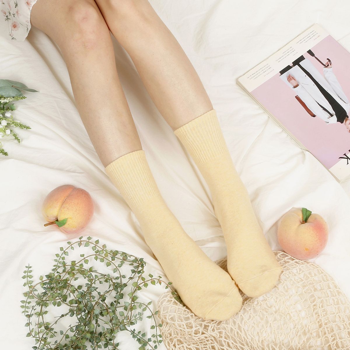 삭스에이(SOCKSA) [10PACK] 베이직 200N 데일리 하프골지밴드 긴 양말