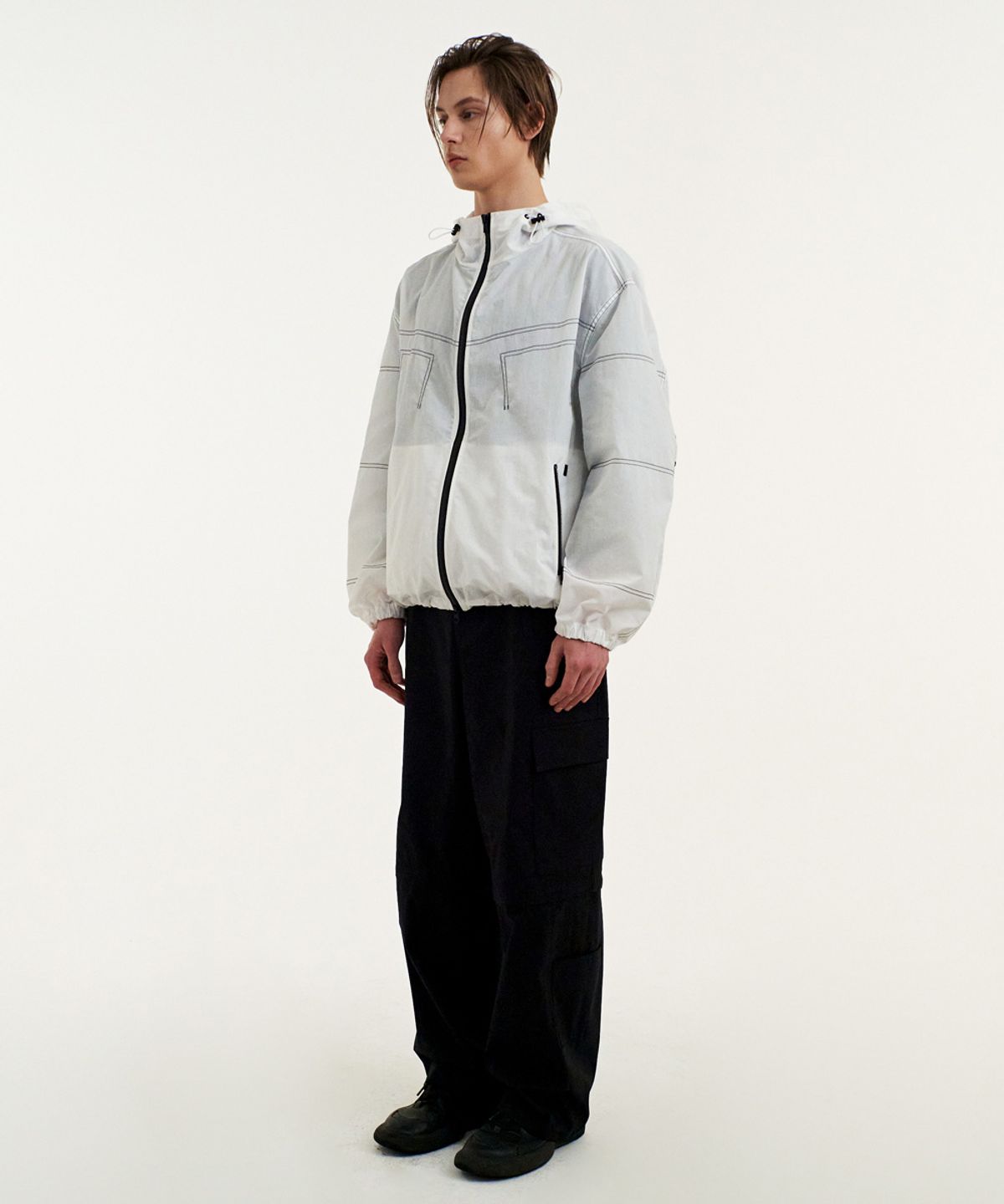 엠엠지엘(MMGL) STITCHED WINDBREAKER (WHITE)