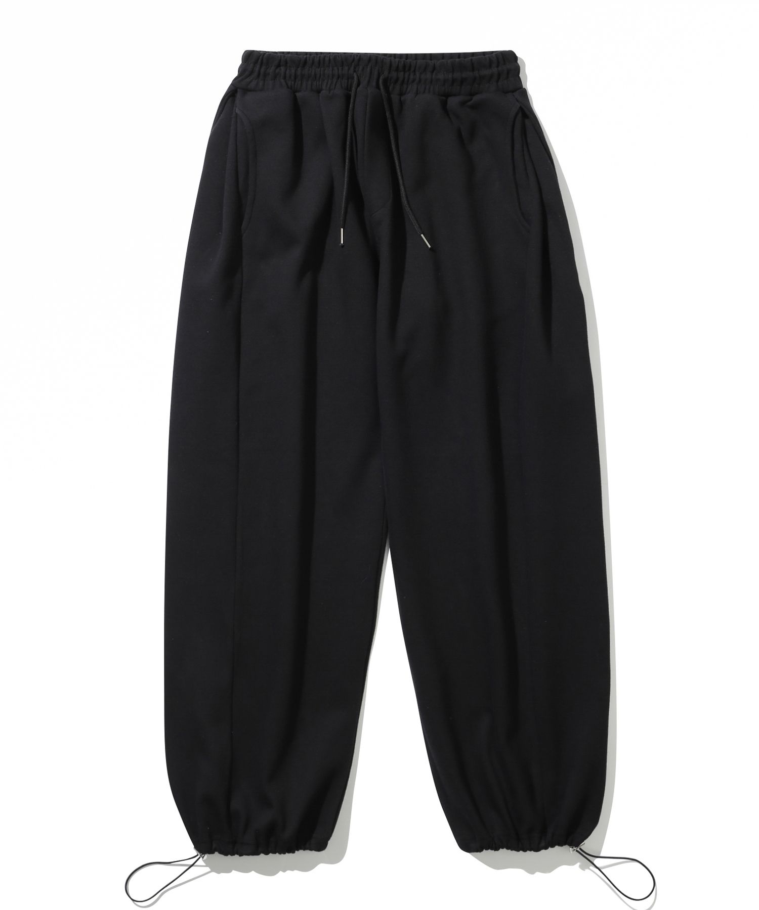 MUSINSA公式 | BASEMOMENT side tuck wide sweatpants black