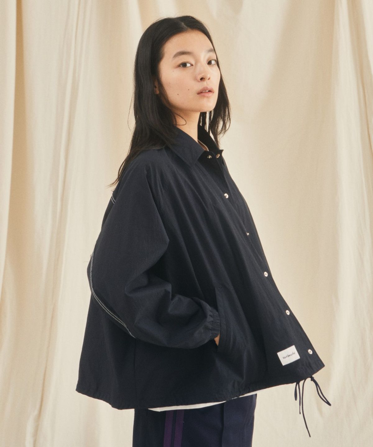 마크곤잘레스(MARK GONZALES) WOMENS BALLOON N/C COACH JACKET - BLACK