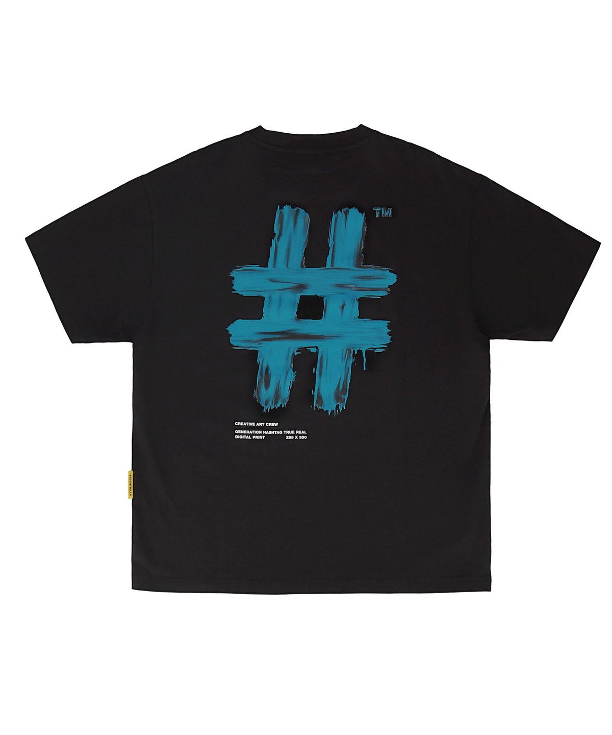 빈트릴(BEENTRILL) 뉴 페인팅 해시태그 오버핏 반팔 티셔츠(블랙)