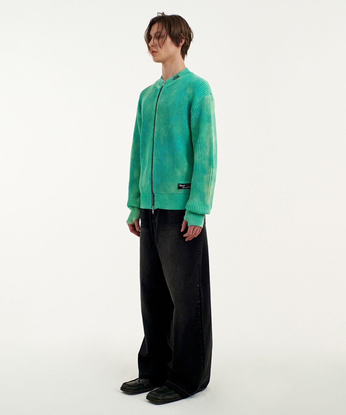 엠엠지엘(MMGL) DYEING ZIP-UP CARDIGAN (AQUA MINT)