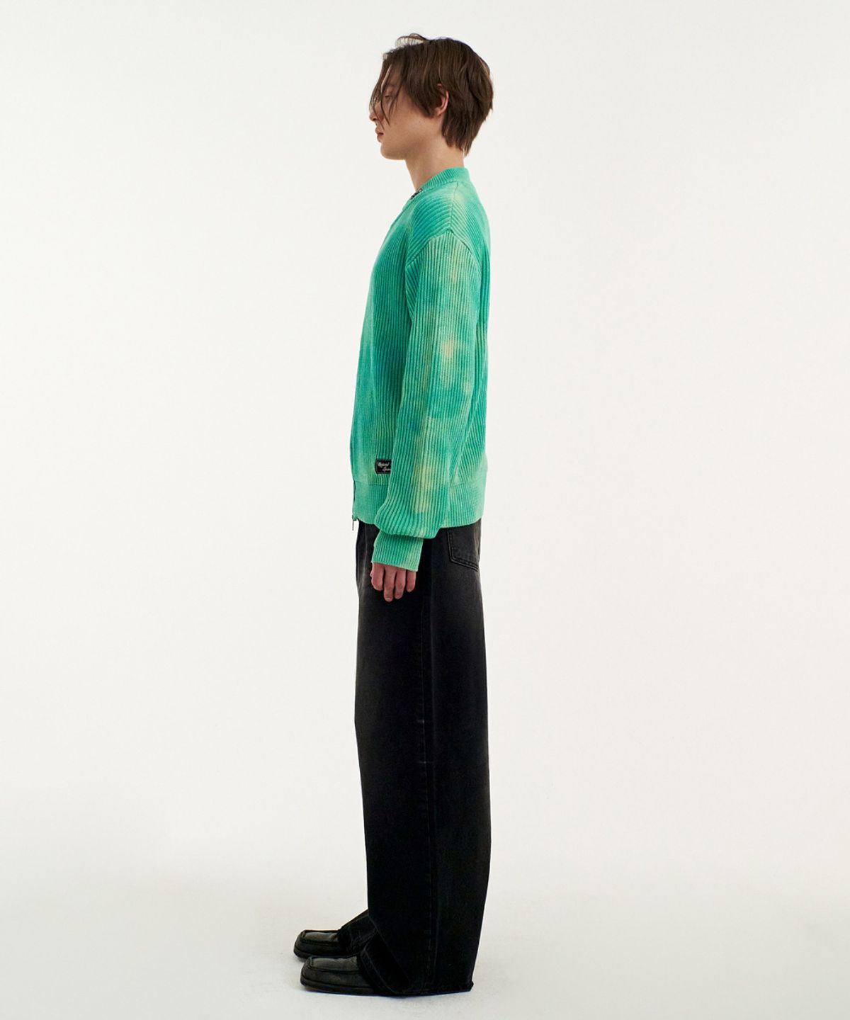 엠엠지엘(MMGL) DYEING ZIP-UP CARDIGAN (AQUA MINT)