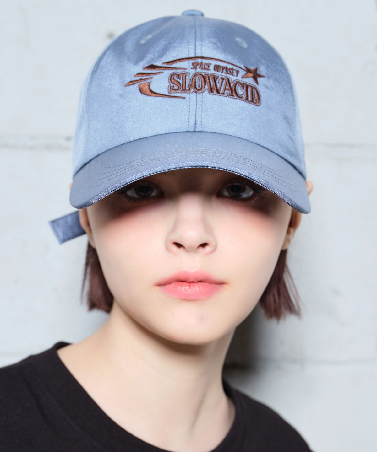 슬로우애시드(SLOWACID) 3라인 스타 로고 나일론 볼캡 [그레이시블루]