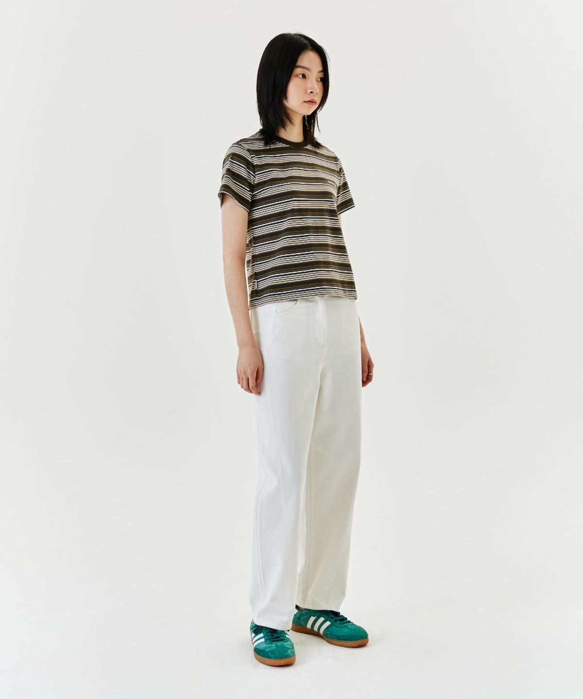 마크곤잘레스(MARK GONZALES) WOMENS NEW CURVED DENIM PANT - IVORY