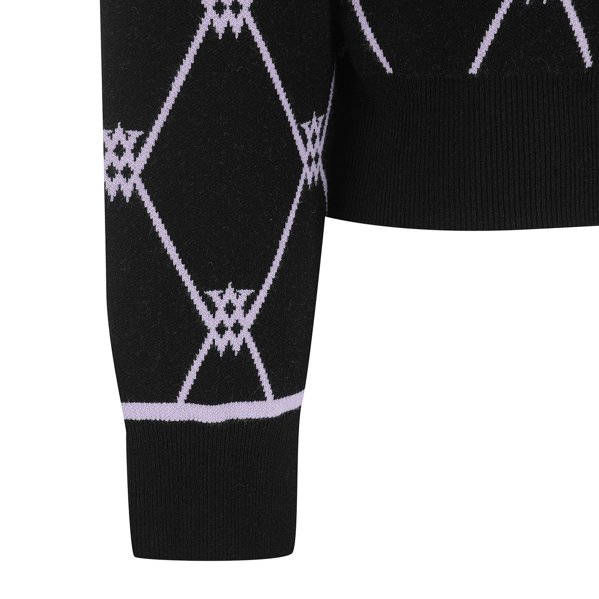 어뉴골프(ANEW GOLF) WOMEN MONOGRAM LOGO INTARSIA CARDIGAN_BK