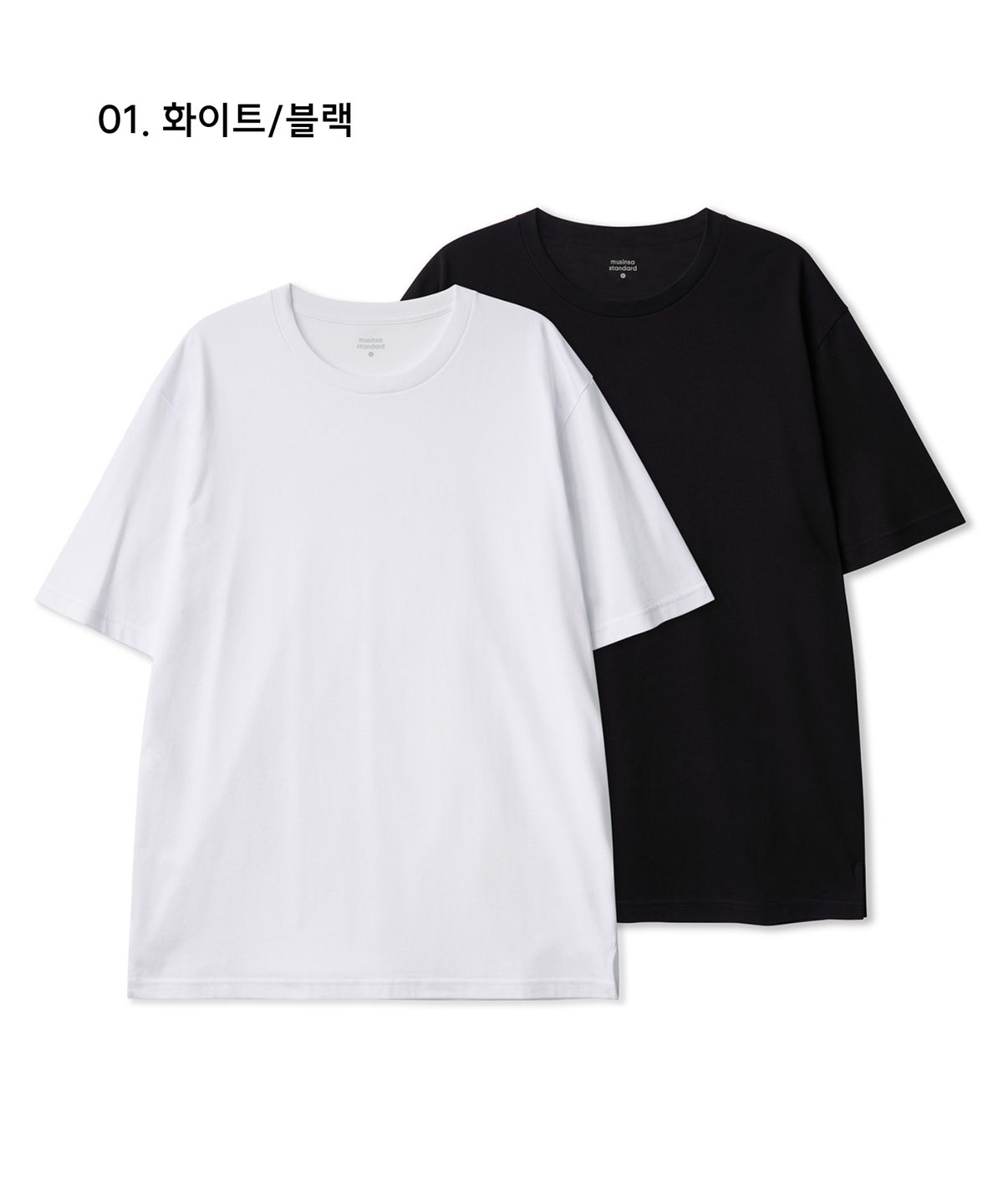 무신사 스탠다드(MUSINSA STANDARD) [쿨탠다드] 레이어드 크루 넥 티셔츠_일반기장 2팩