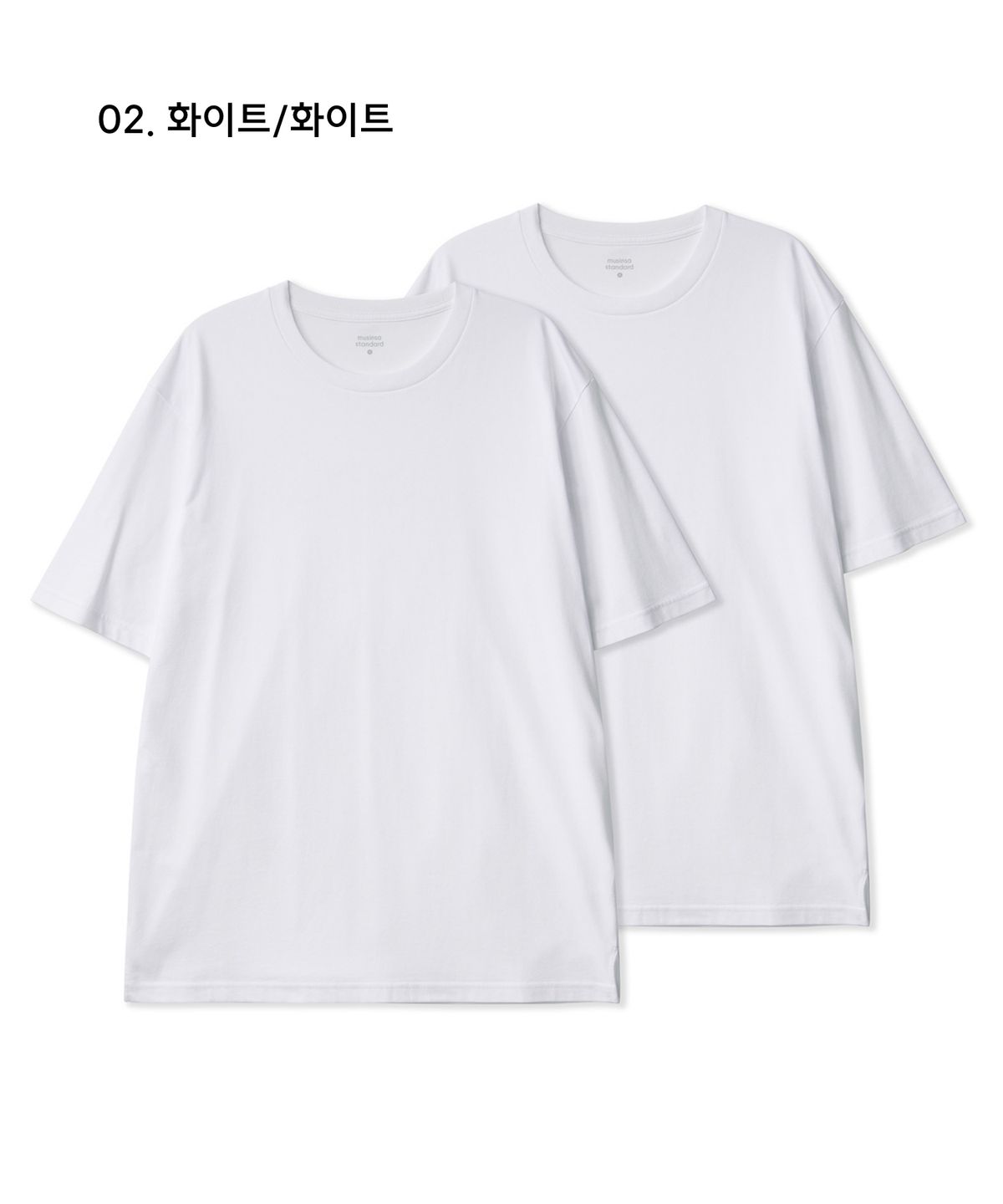 무신사 스탠다드(MUSINSA STANDARD) [쿨탠다드] 레이어드 크루 넥 티셔츠_일반기장 2팩