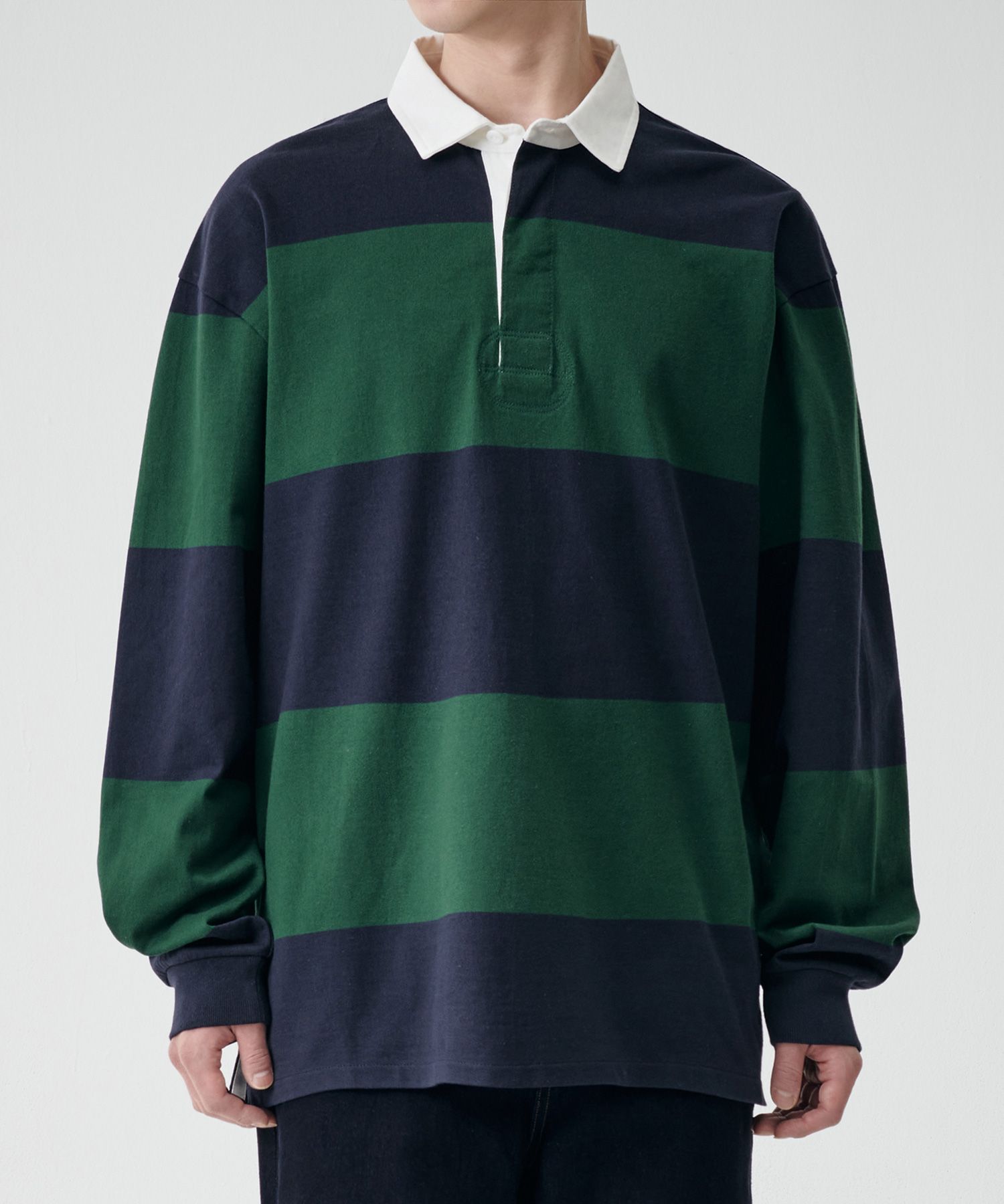 MUSINSA | MUSINSA STANDARD Oversized Striped Rugby Shirt