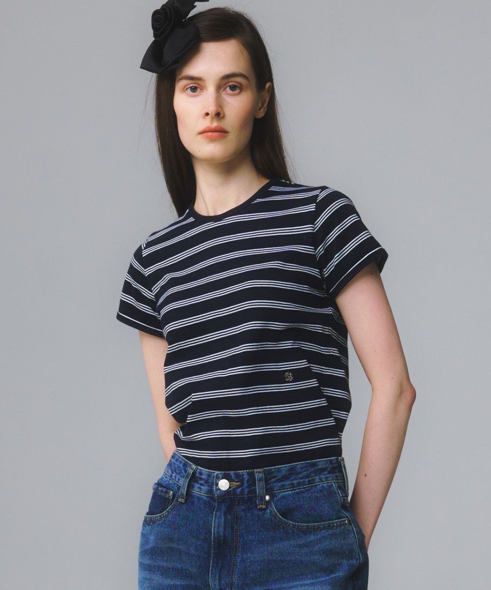 MUSINSA公式 | MOONSUN UNISEX Marine Stripe Ringer T [Marine