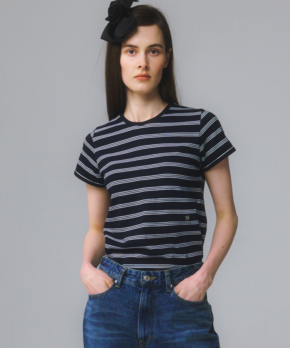 MOONSUN☆UNISEX, Marine Stripe Ringer T MUSINSA | MOONSUN UNISEX Marine Stripe Ringer T [Marine Navy]