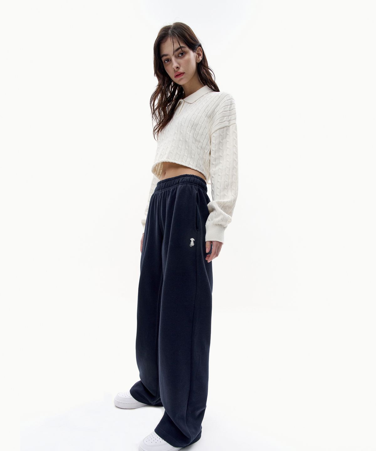 테이크이지(TAKEASY) 우먼스 스몰라쿠 와이드 팬츠(네이비)