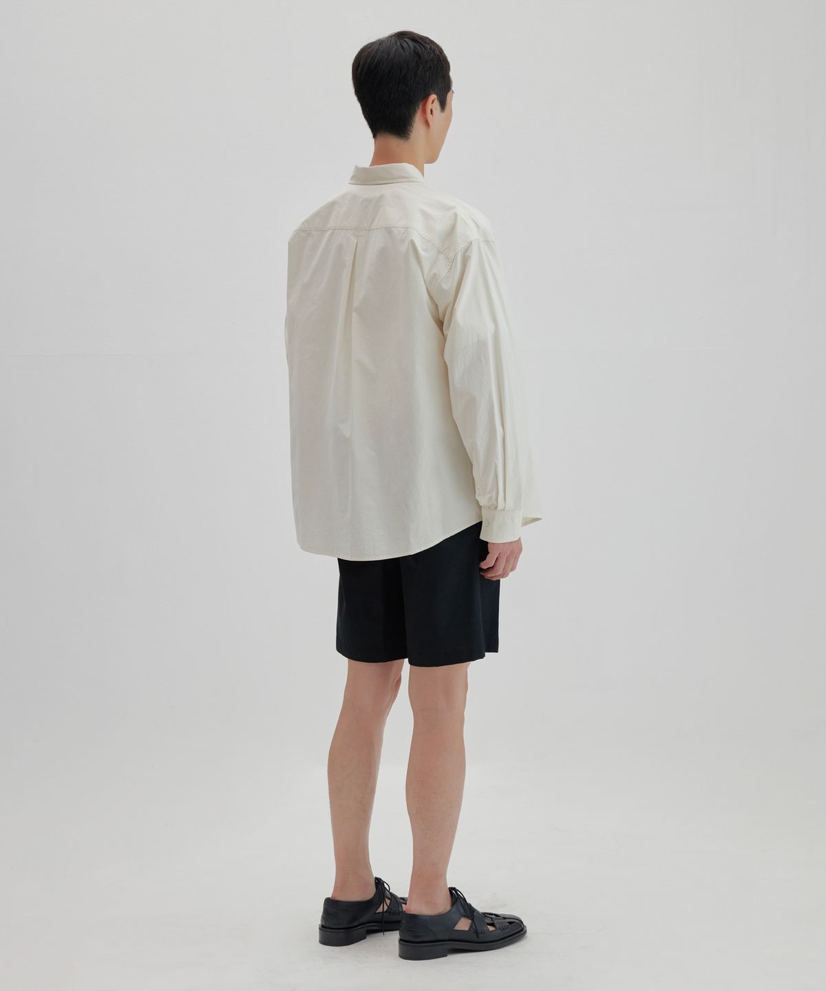 넌블랭크(NONBLANK) 플리츠 포인트 셔츠_PALE LEMON