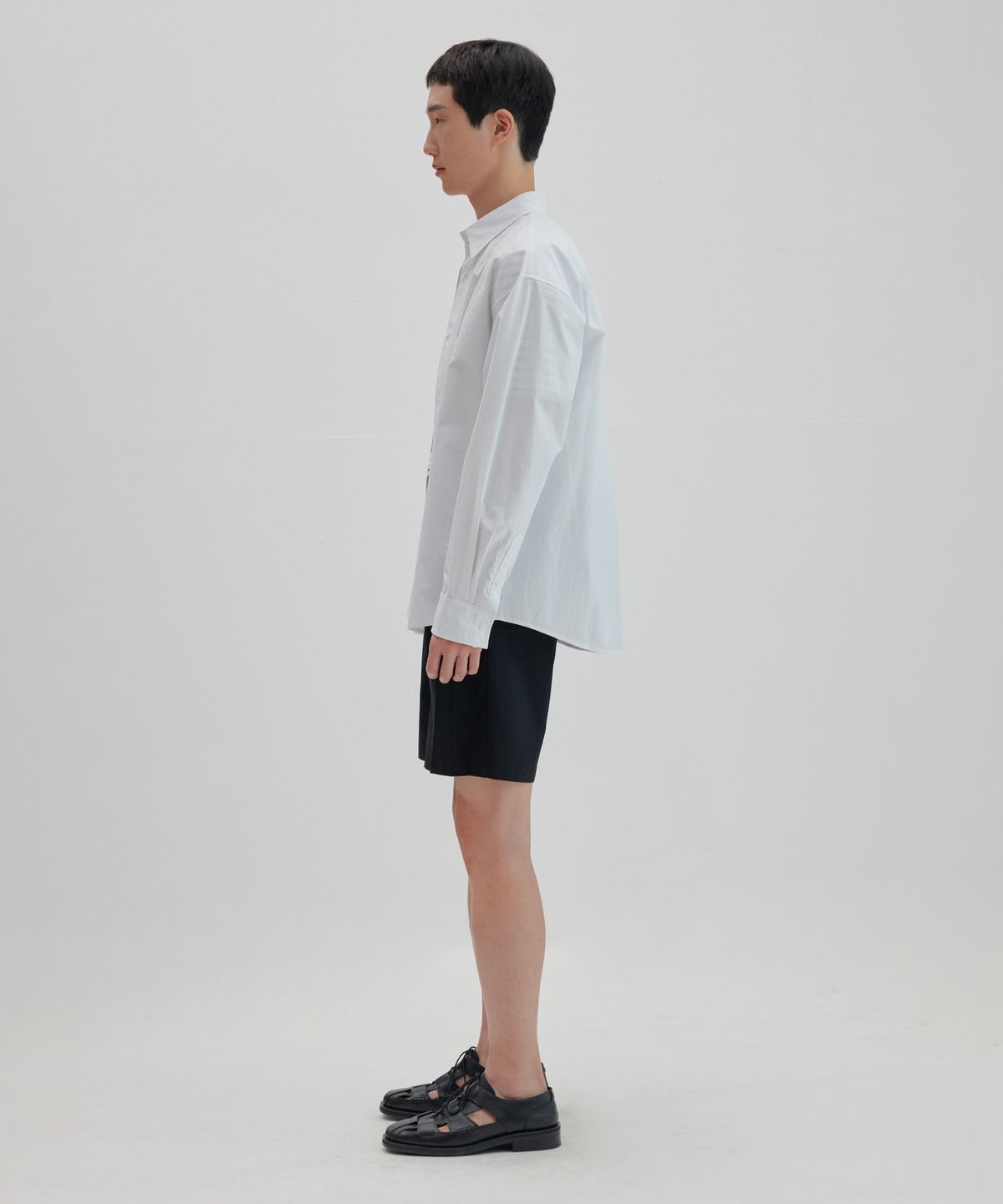 넌블랭크(NONBLANK) 플리츠 포인트 셔츠_WHITE