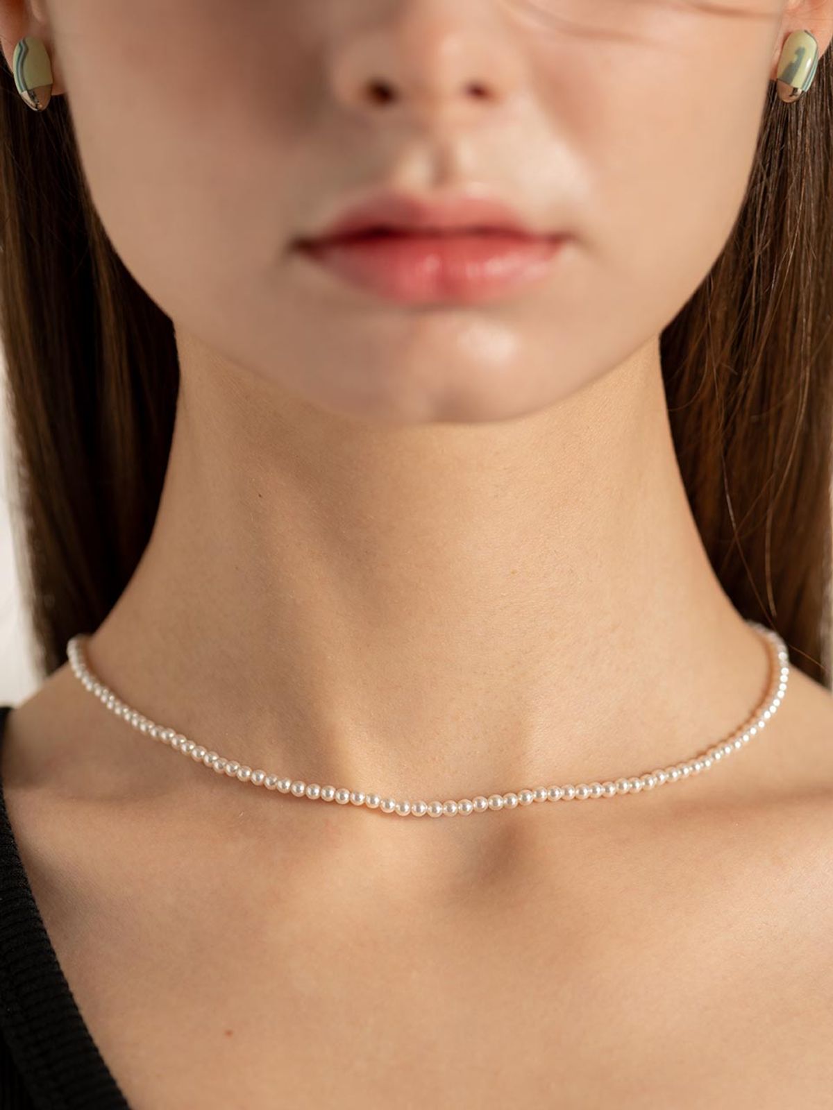 세라보니또(CERABONITO) [38cm] 원터치 자석 진주 초커 (3mm)