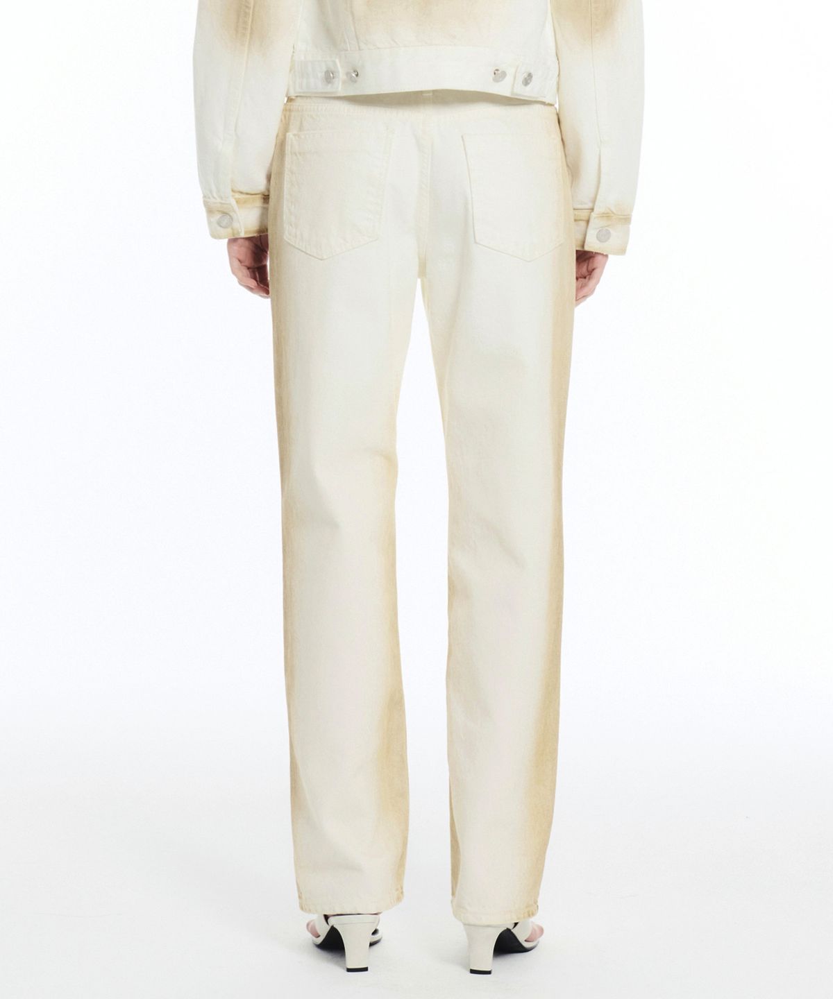 세릭(CERRIC) BRUSH DYEING DENIM PANTS / IVORY