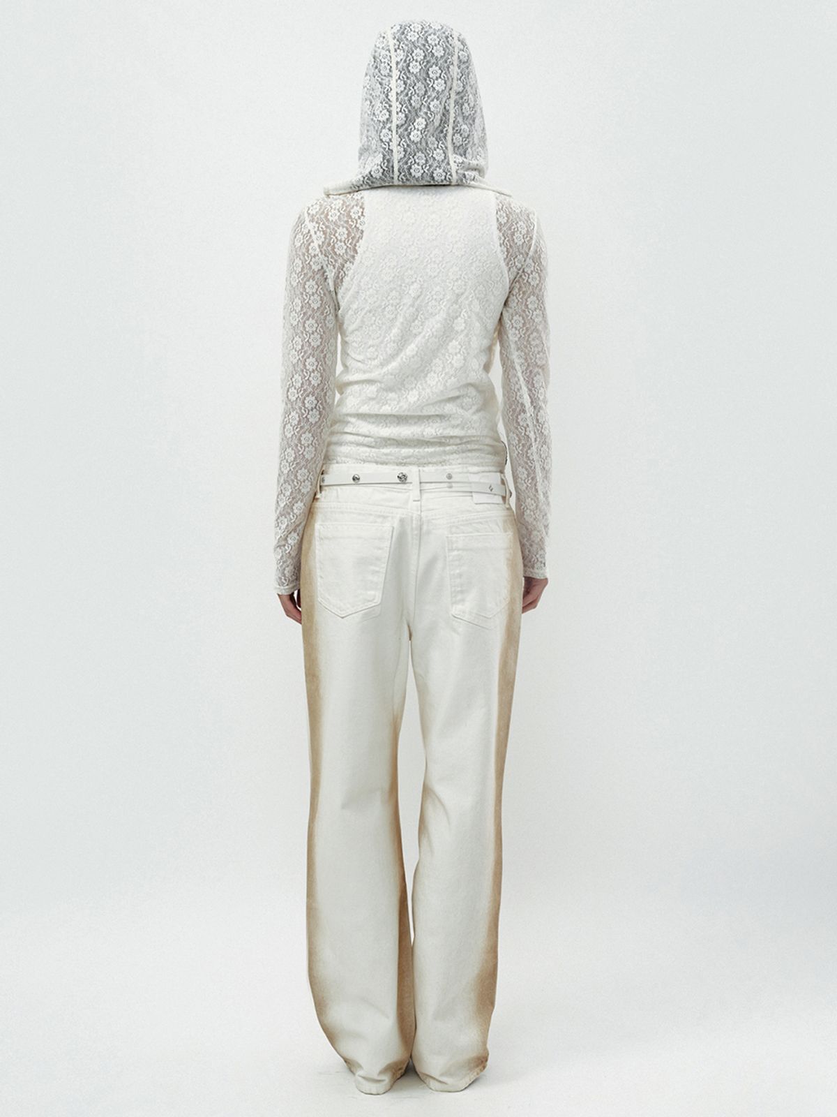 세릭(CERRIC) BRUSH DYEING DENIM PANTS / IVORY