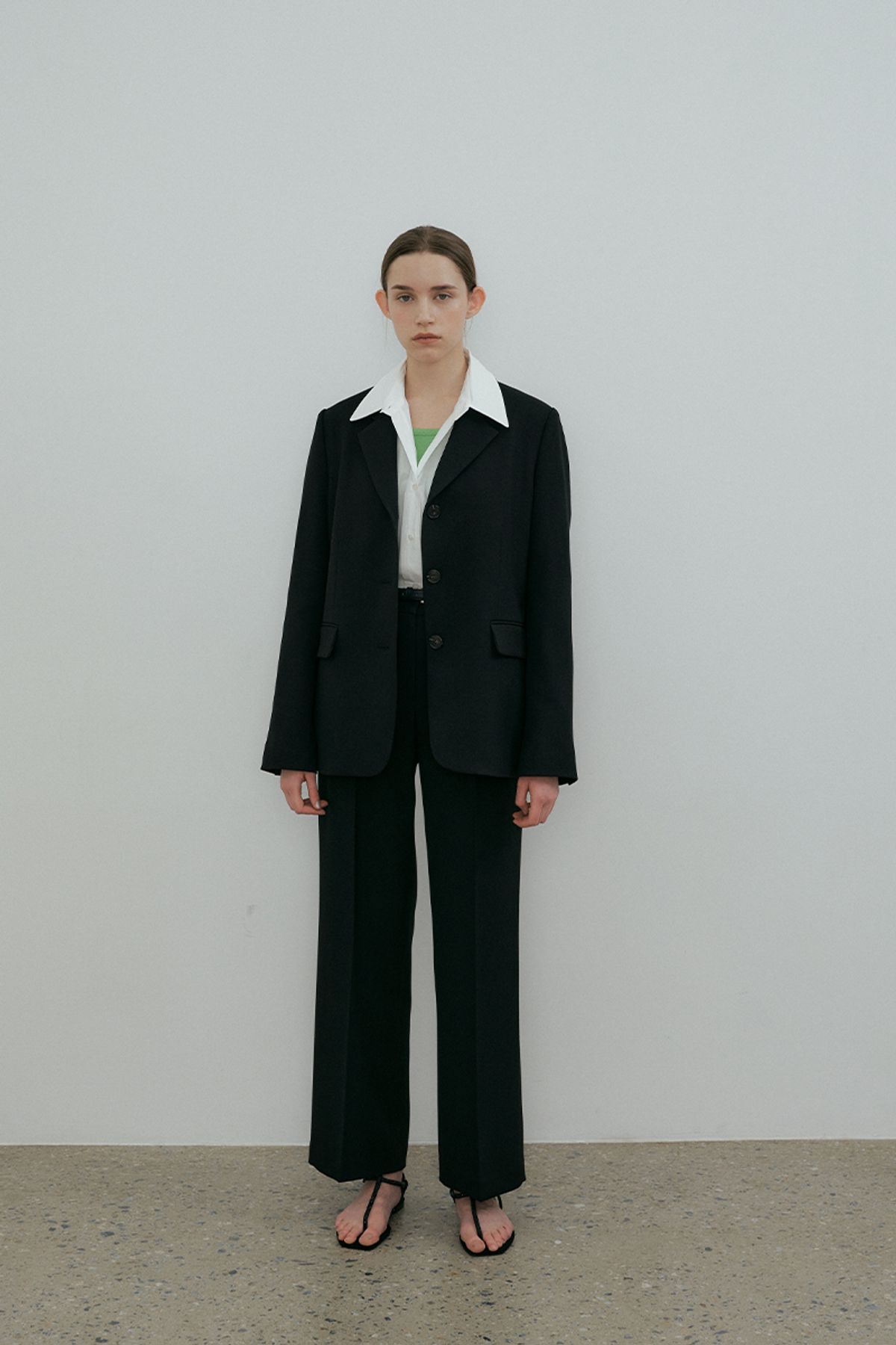 더페니(THE PENNY) WIDE DAILY PANTS - Black