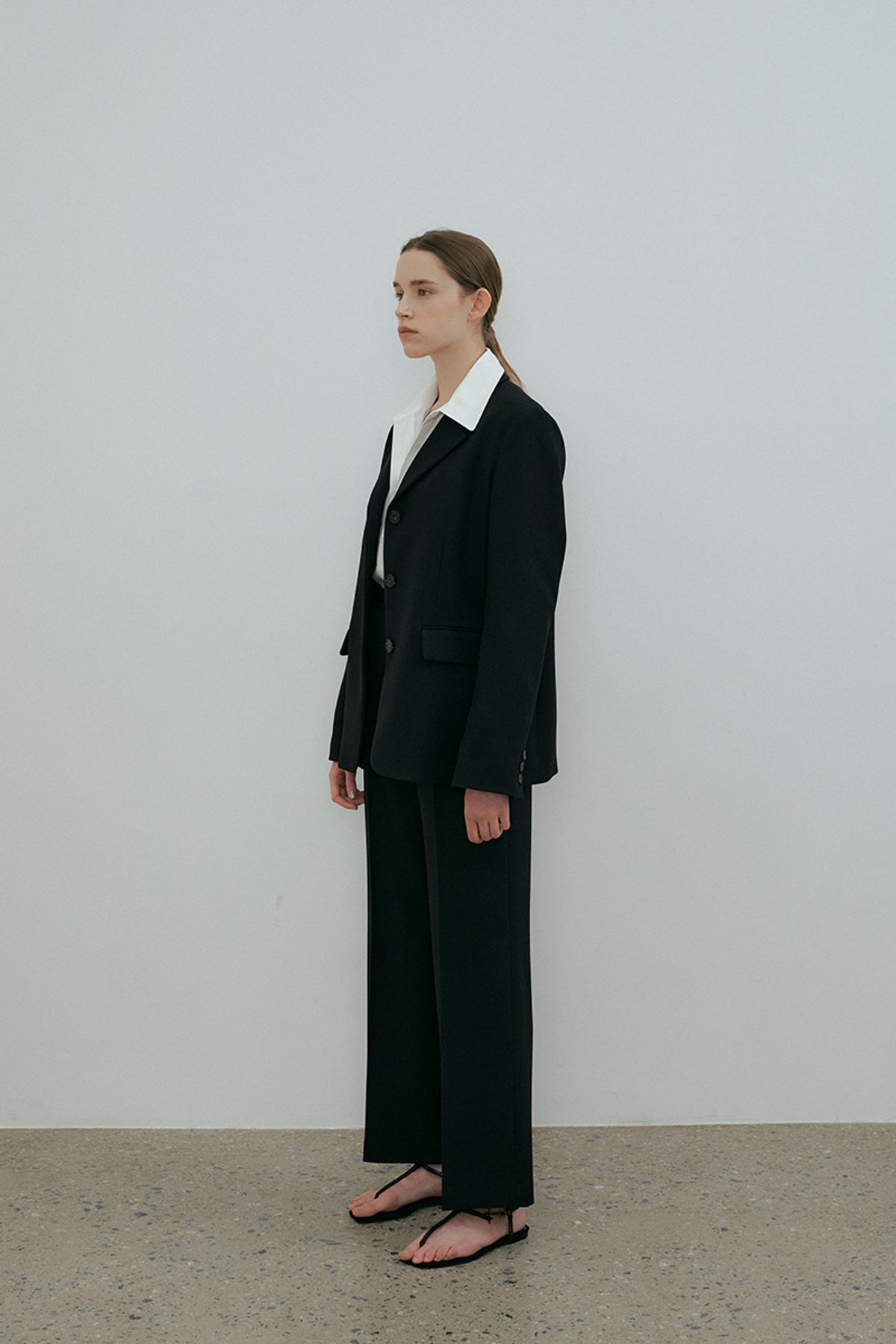 더페니(THE PENNY) WIDE DAILY PANTS - Black