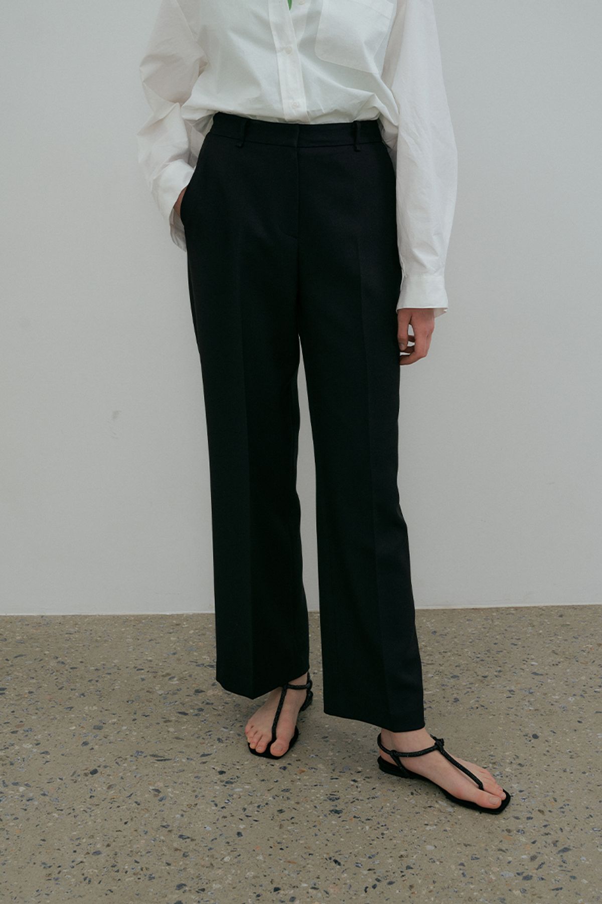 더페니(THE PENNY) WIDE DAILY PANTS - Black