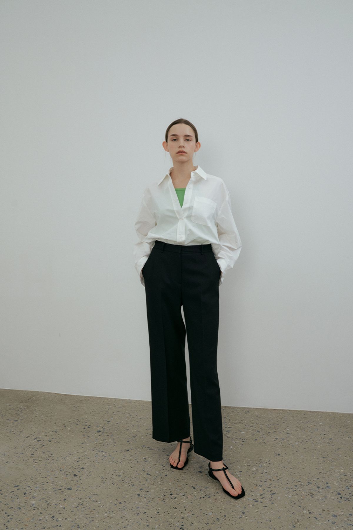 더페니(THE PENNY) WIDE DAILY PANTS - Black