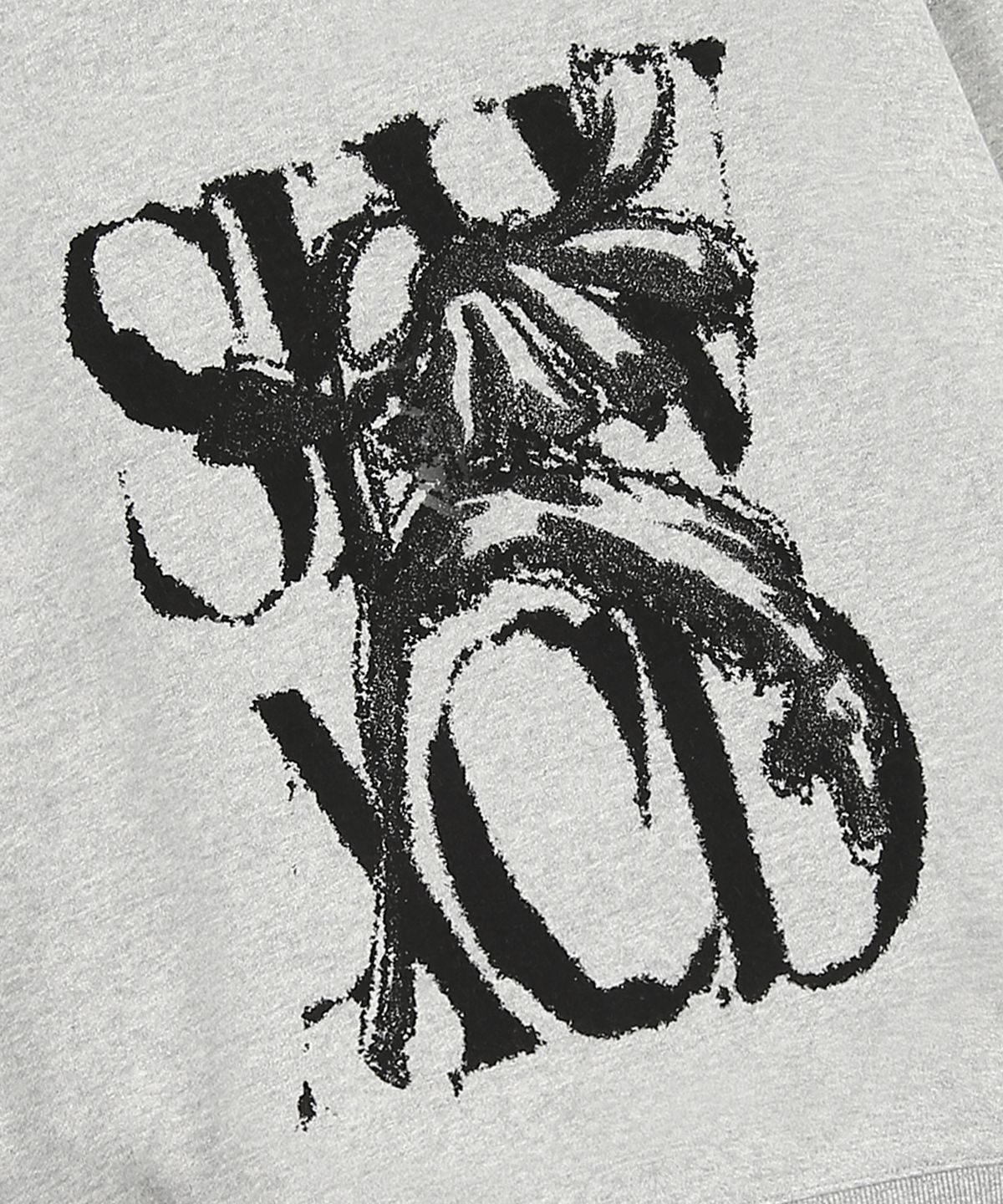 슬로우애시드(SLOWACID) 피치스킨 러스티 로고 스웨트셔츠 [멜란지 그레이]
