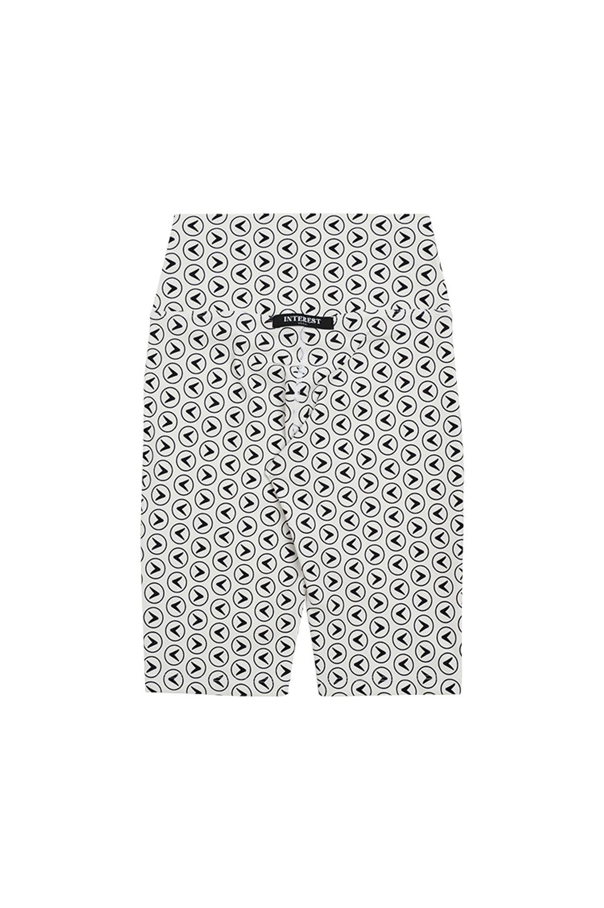인터레스트(INTEREST) INTEREST LOGO DIGITAL PRINT HALF LEGGINGS_WHITE