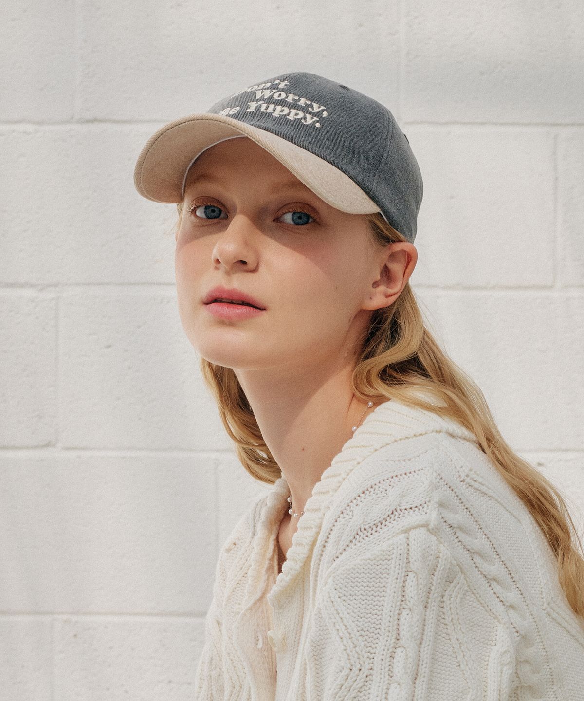 엽페(YUPPE) TWO TONE BALL CAP_GRAY