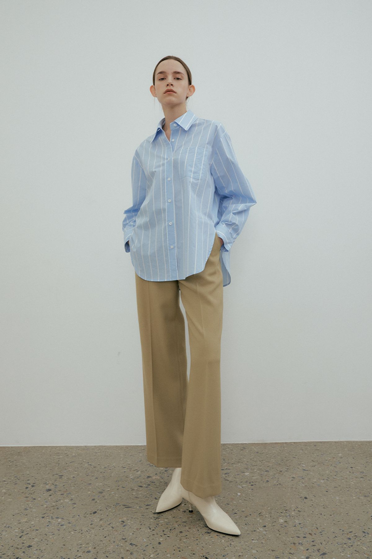 더페니(THE PENNY) WIDE DAILY PANTS - Khaki beige