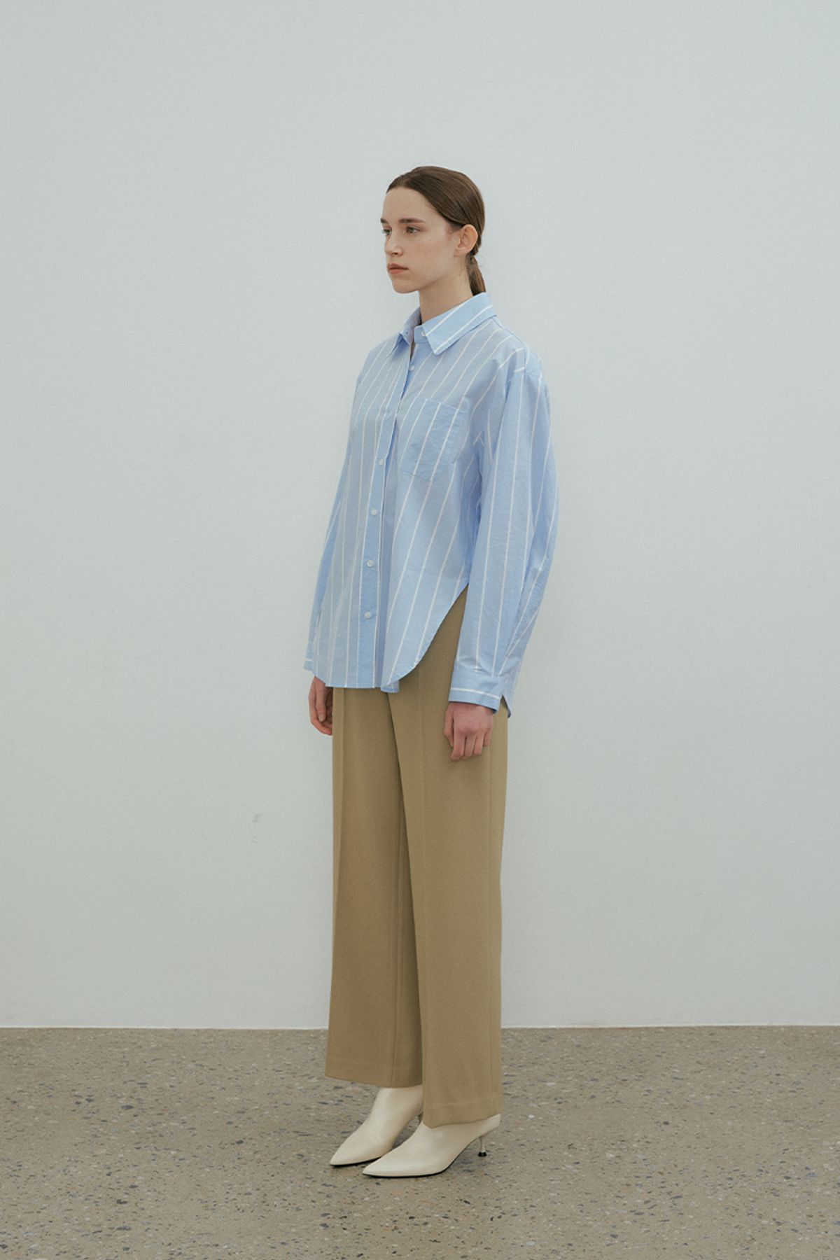 더페니(THE PENNY) WIDE DAILY PANTS - Khaki beige