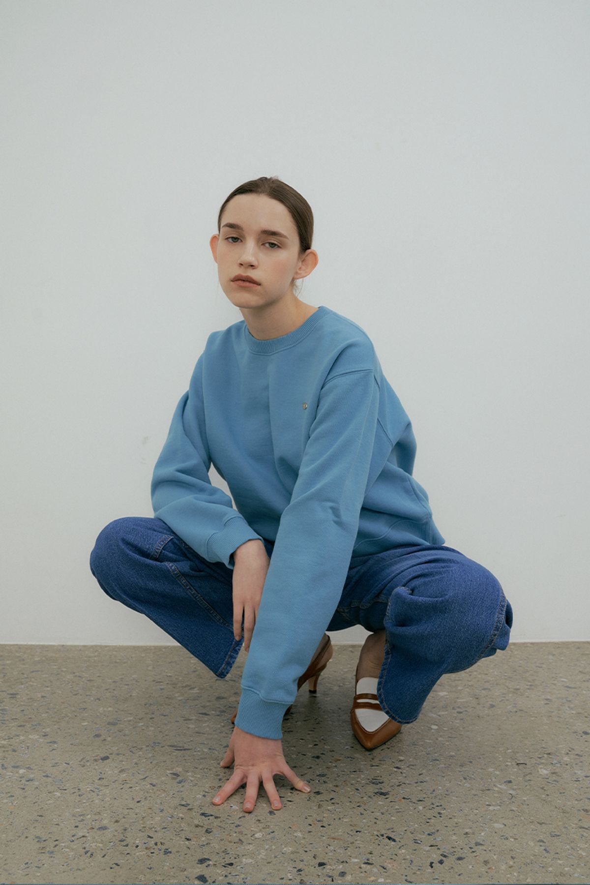 더페니(THE PENNY) BASIC SWEAT SHIRT - Blue
