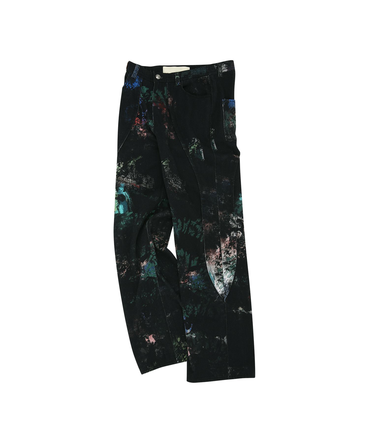 ANDERSSON BELL カーブド ワイドデニム ブラック apa644m MUSINSA | ANDERSSON BELL Black scratch curved wide jeans