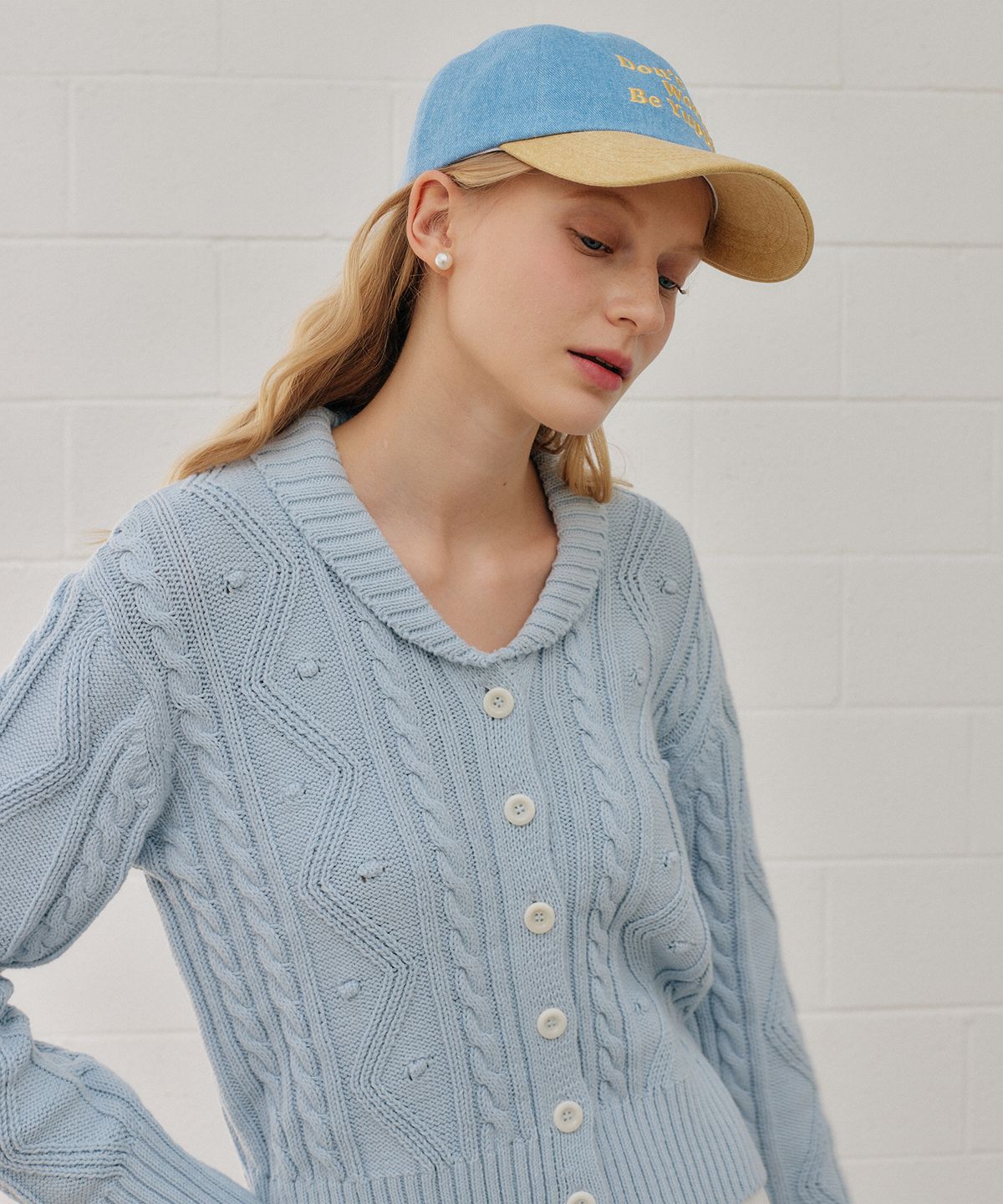 엽페(YUPPE) ONE COLLAR CARDIGAN_SKY BLUE
