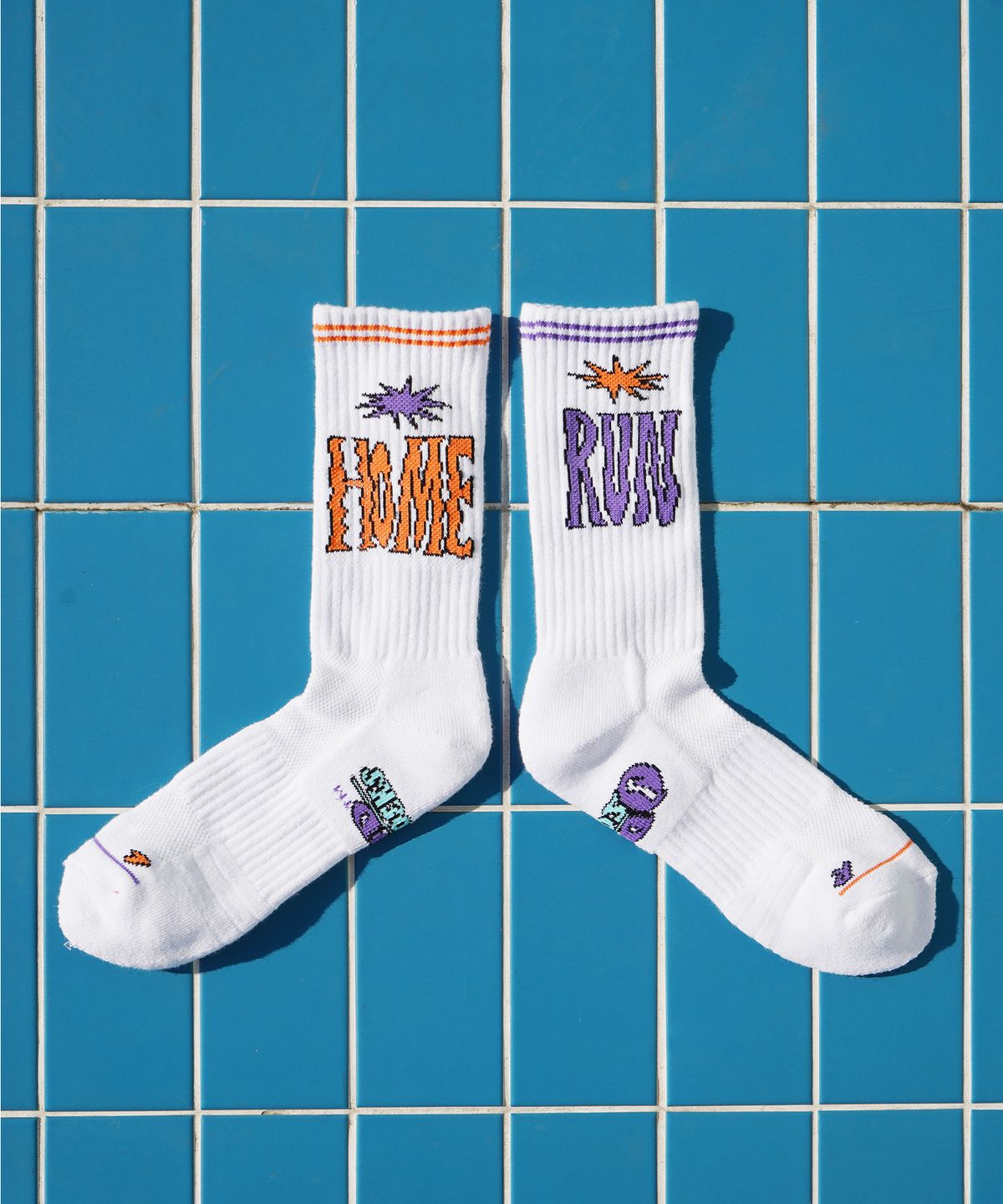 오드삭스(ODDSOCKS) 쿨맥스 러닝 크루 삭스 마라톤 양말 -홈런 (화이트)