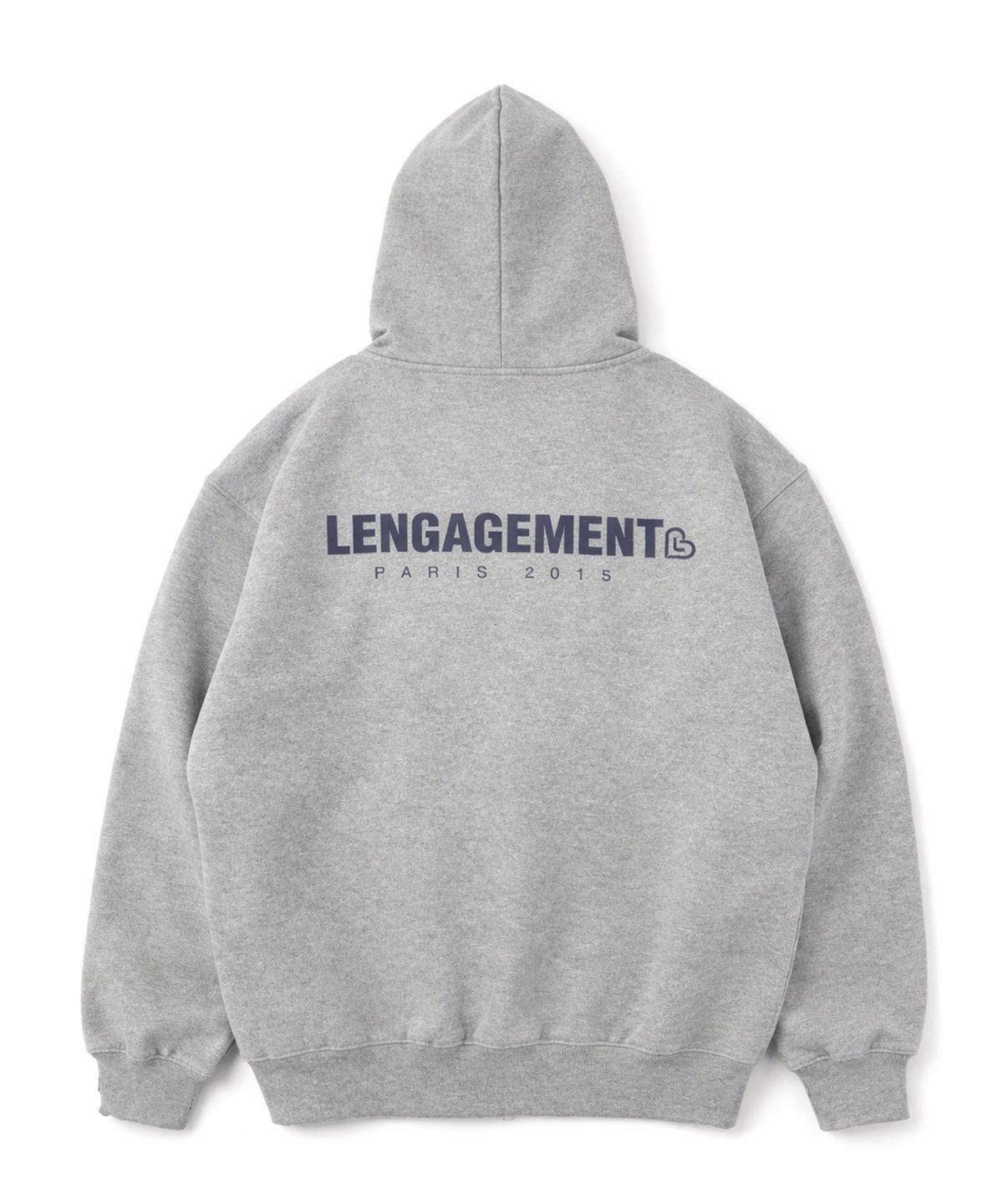 랑가주망(LENGAGEMENT) 투웨이 헤비웨이트 오버사이즈 기모 후드 집업 [그레이]