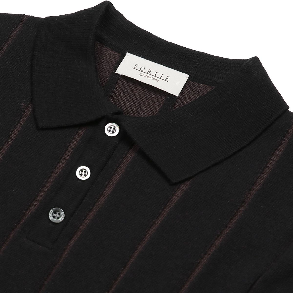 솔티(SORTIE) Reverse Combination Polo Knit (Black)