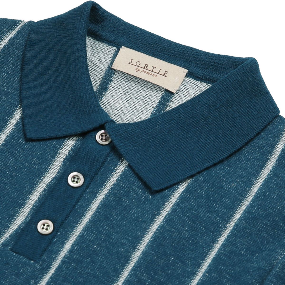 솔티(SORTIE) Reverse Combination Polo Knit (Blue)