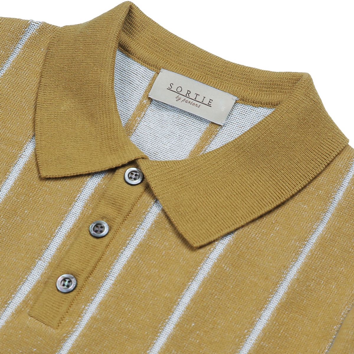 솔티(SORTIE) Reverse Combination Polo Knit (Mustard)