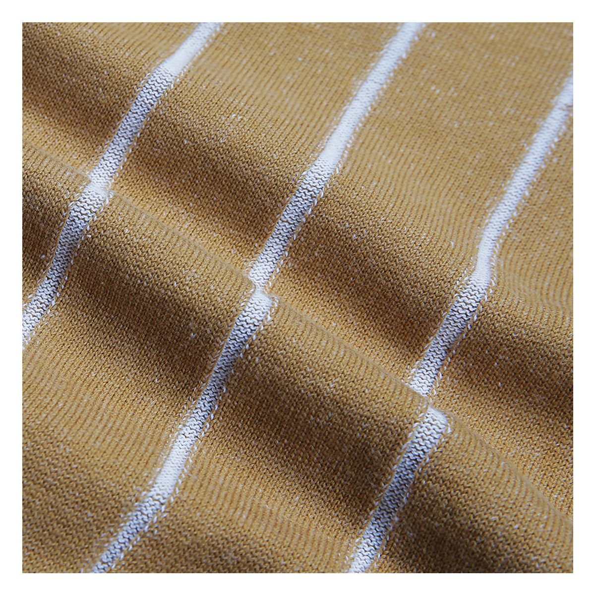 솔티(SORTIE) Reverse Combination Polo Knit (Mustard)
