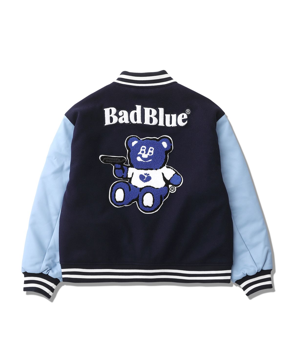 배드블루(BADBLUE) BadBear Varsity Jacket Navy